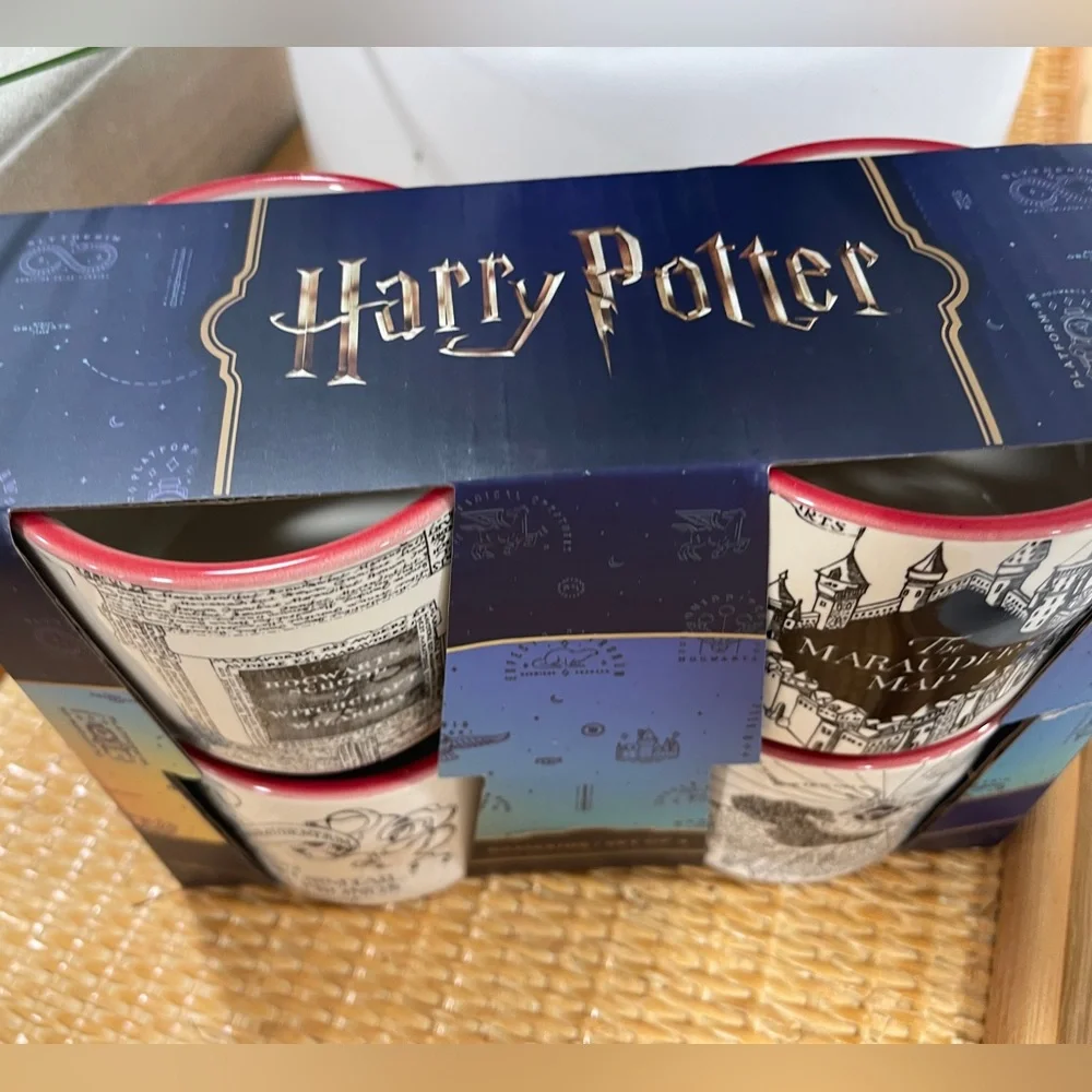 Rae Dunn Harry Potter Marauder’s Map Mischief Doublesided ramekins set of 4 NWT